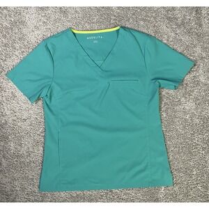 Medelita scrub top,‎ BLUE/GREEN, women's size S VISTA 210971 EUC